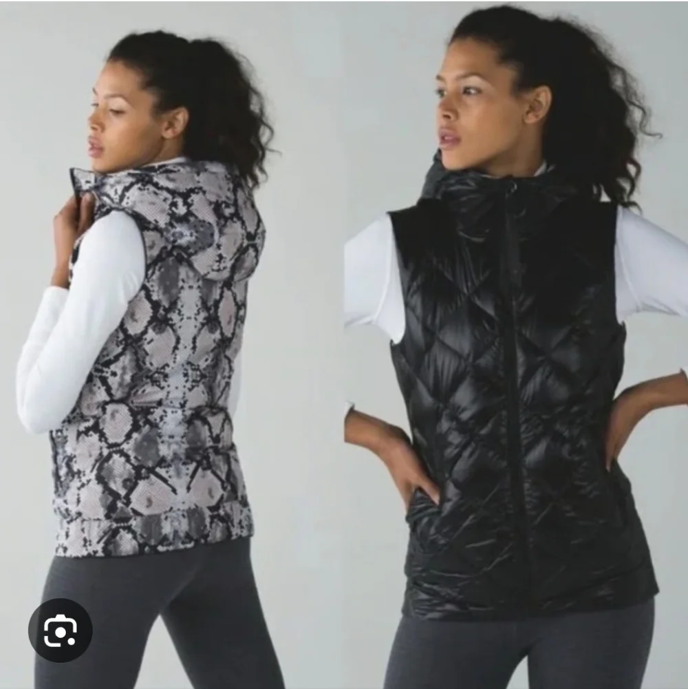 Lululemo The Fluffiest Vest Black/Ziggy Snake Butter Pik Black Sz4 Women‎